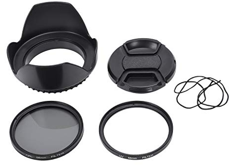 iFutniew Kit de filtre UV 58 mm pour capuchon d'objectif 700D 100D 600D 1200D