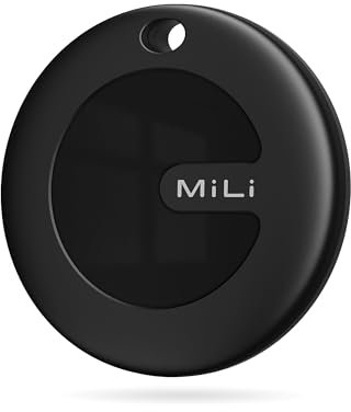 MiLi Bluetooth Tracker for Android | Luggage Tracker | Key Finder | Item Locator Compatible with Google Find Hub App, Tracking Tag for Keys, Suitcase, Bag, Wallet, Black-1Pack