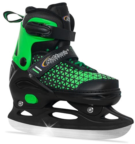 Nattork Adjustable Kids Ice Skate for Boys Girls, Soft Padding and Reinforced Ankle Support Ice Hockey Skates