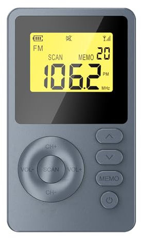 Peppy Personal DAB+ Radio | Mini, Portable with Headphones, Rechargeable, 40 Presets, LCD Display