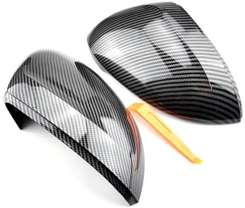 Rückspiegel Shell Gehäuse Für VW Für Passat B8 CC Für Arteon R Für Line Für Helle Schwarze Rückspiegelabdeckung Schutzkappe Auto-Styling Autospiegelabdeckung Spiegelkappen Austausch(Carbon Look black)