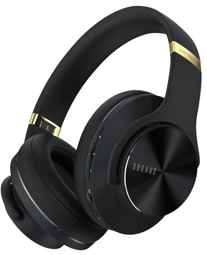 DOQAUS Bluetooth Headphones, 90 Hrs Playtime, Bluetooth 5.3 Wireless Headphones Over Ear, 3 EQ Modes, Foldable Hi-Fi Stereo Bass Headphones Wireless, Soft Earpads, With Mic, for Phone PC Travel, Black