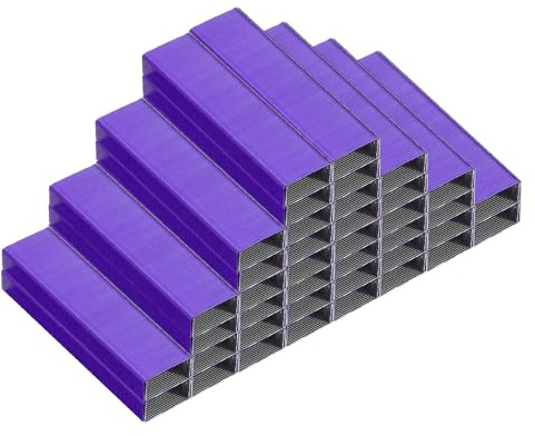 PATIKIL 26/6 Standard Staples, 10 Pack 10000pcs 1/4 Leg Length Flat Clinch Chisel Point Staples Jam-Free for Desk Stapler Office Desktop Home Supplies, Purple