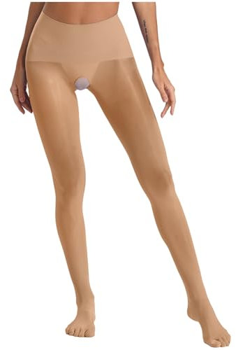 Choomomo Damen Ouvert Strumpfhose Durchsichtige Stützstrumpfhosen Pantyhose Transparent Tights Nylonstrumpfhose Feinstrumpfhose Reizvoll Clubwear Nackt Einheitsgröße