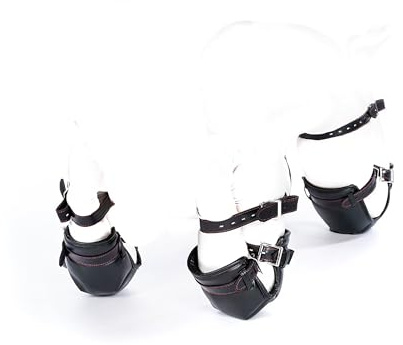 Set Petplay BDSM – Rodilleras Acolchadas & Coderas Fetish Bondage Sumisión | Protecciones acolchadas de cuero sintético con correas bloqueables – para Petplay, Fetichismo, Bondage BDSM & Sumisión