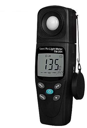 Luxmètre Numérique, Luxmètre LUX/FC Mesure Le Rayonnement Ultraviolet Luxmètre Numérique 200 000 Lux Compteur De Lumière Test Spectres Gamme Automatique pour le jardin, l'intérieur, la photographie