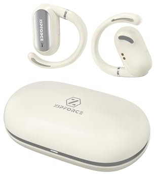 ZIPFORCE Auricolari True Wireless, Open-Ear Bluetooth 5.4, 4 microfoni ENC Chiamata chiara, OWS Auricolari Bluetooth Touch Control, IPX6 impermeabile TWS, leggero, giallo