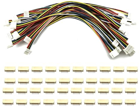 20 connettori micro JST GH a 6 pin da 1,25 mm maschio a maschio, cavo connettore terminale GH1.25 15 cm 28AWG