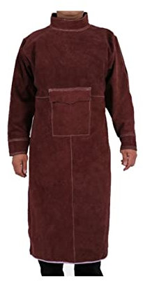 YQVEOT Grembiule Saldatore, Giacca for Saldatura in Pelle Apron Forniture per Officina(Brown,XL)