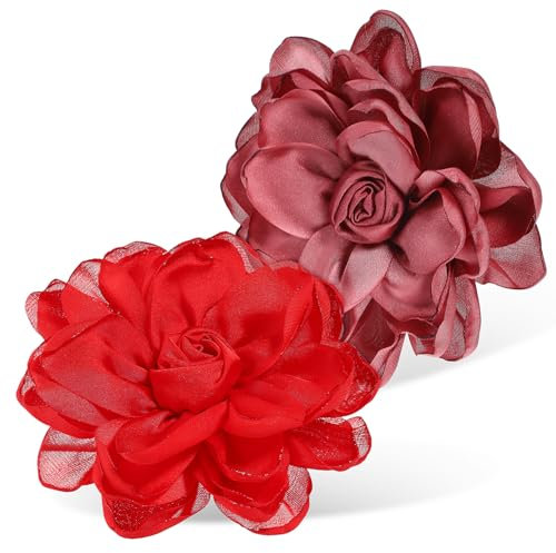 Ipetboom 2stücke Hochwertige Stoff Rosenbroschen Anstecknadeln Für Damen Hochzeitsboutonniere Zarte Blumendekorationen Für Kleider Geburtstag Party Accessoires