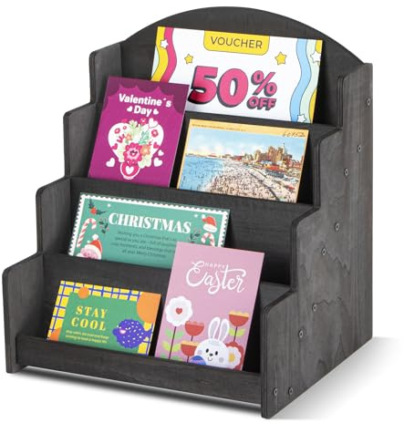 PUERSI Kartenständer Postkartenständer, Karten Ständer Postkarten Aufbewahr | Kartenaufsteller Postkartenhalter Postkarten Aufbewahrung Grußkarten holz