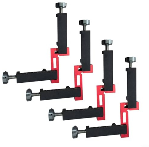 URPIZY Lot de 12 serre-joints réglables en aluminium G - Pour menuiserie, travail du bois, bricolage, atelier, noir et rouge