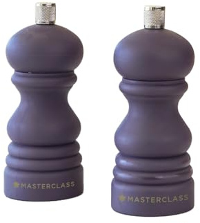 Matt Purple Salt & Pepper Grinder Mills Short 5 Modern Soft Touch Pot Shakers