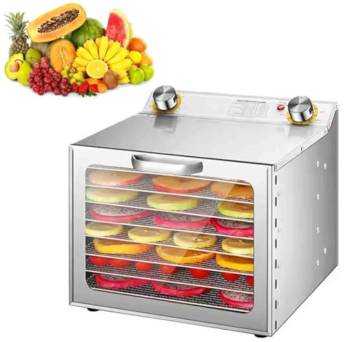GYKOZY Deshidratador de Alimentos Comercial, Temporizador de 8/12 Capas de 0 a 12 Horas, Control de Temperatura de 86 °F ~ 194 °F, Ventilador de 360 ° para deshidratar Frutas