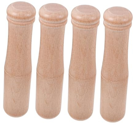 ERINGOGO 4pcs Wooden Pestle Mallet with Large Head for Efficient Garlic Crushing and Spice Grinding Handheld Manual Food Masher Rods Easy to Clean Kitchen Gadget for Home Cooking