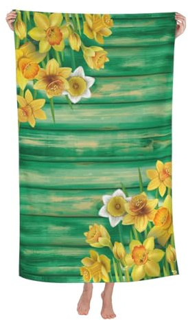 Handtücher Narzissenblüten Duschtuch Bequem Handtuch Mikrofaser Badetuch Für Strand Reise Meer 80X130Cm