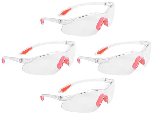 LIFKOME 4 Gafas de Seguridad para Construcción Protección Antivaho, Lentes Transparentes Reforzados, Silicona Suave en Puente Nasal, Resistentes a Arañazos y Polvo, Unisex para Trabajo