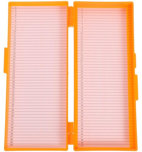 UTHCLO Objektträgerbox 50 Fächer aus Robustem Abs Glasplättchenhalter mit Deckel für Labor Mikroskopzubehör Aufbewahrungsbox für Glasdias und Objektträger