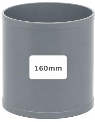 Manguito PVC para Unión de Tuberías de Saneamiento y Evacuación | Conector Recto para Empalmar Tubos PVC | Accesorio de Fontanería Disponible en Varias Medidas (160m)