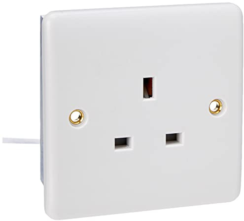 Knightsbridge CU7000U Curved Edge 13 A 1 Gang Unswitched Socket, White