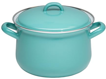 Riess, 0607-110, pentola per carne con coperchio, 18 cm, 2,5 l, Classic, edizione speciale Nature Green Medium, smaltata, diametro 18 cm, capacità 2,5 litri, altezza 18,2 cm, verde, induzione