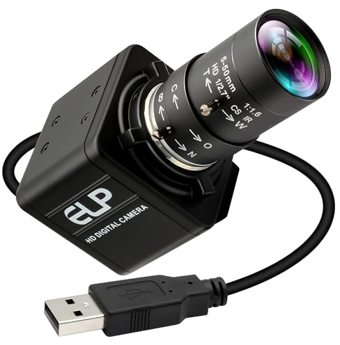 ELP 5 Megapixel Zoom Web Camera with 5-50mm Manual Varifocal Lens,1944P Aptina MI5100 Webcam for Raspberry Pi/Windows/Linux,UVC Plug & Play Video Camera USB for Desktop/Laptop USB500W05G-MFV(5-50)