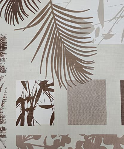 COMERCIAL CANDELA FELPUDOS Y ALFOMBRAS Hule | Mantel Mesa Antimanchas | Mantel Mesa Comedor y Mesa Cocina PVC Impermeable, para Interior y Exterior Diseño Hojas Palmera (140_x_180_cm)