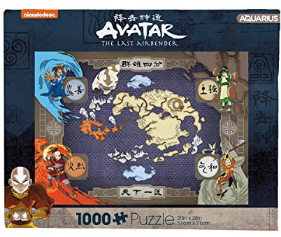 AQUARIUS Avatar Map Puzzle (1000 Piece Jigsaw Puzzle) - Officially Licensed Avatar: The Last Airbender Merchandise & Collectibles - Glare Free - Precision Fit - Virtually No Puzzle Dust - 20x28 Inches