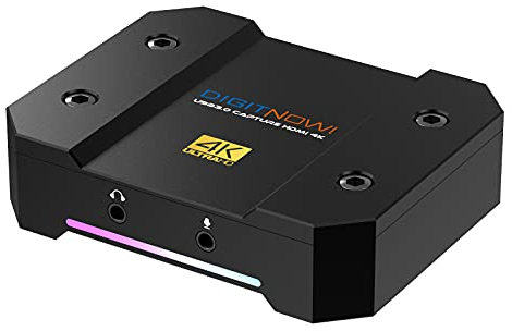 DIGITNOW! Carte de Capture vidéo, 4K/2K/1080P 120 FPS HDR Zero-Lag Passthrough, périphérique de Capture de Jeu Full HD USB3.0, Ultra-Faible Latence,Enregistrement et Streaming pour PC,PS5,Xbox,Switch