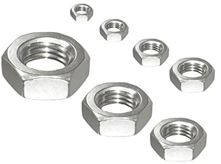 Flachmuttern M3-M30 - DIN 439, Sechskantmuttern flach, Stahl verzinkt (M 10, 50)