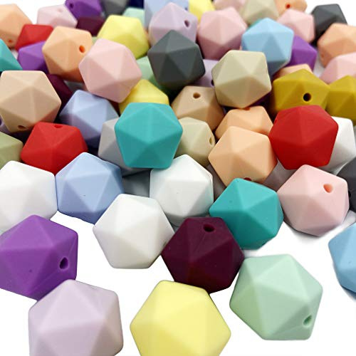 Silikon Multi-Facetten Perlen 14mm 50pc Mix Farbe Silikon Perlen für DIY Halskette Armband