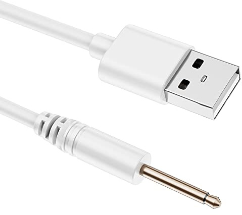 SMICEM 2.5 mm DC Fast Charging, vibrarartor for Women Charging [2 Pack 3.9 feet] DC USB 2.0 Charger Cable, USB to DC Replacement Power Cord, White,