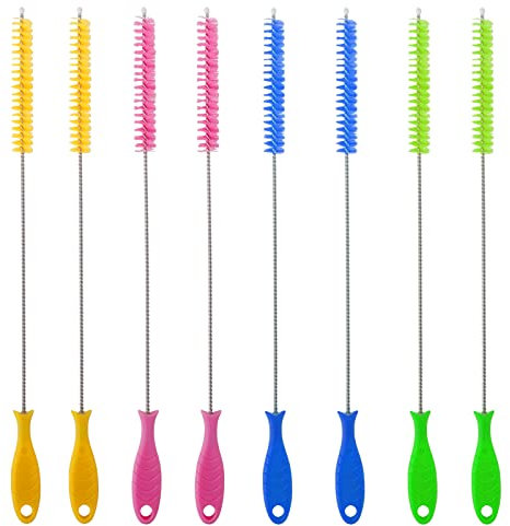 FINEASY Bottle Brush, 10 Inch Straw Cleaner Straw Brush Pipe Cleaners, 4-Color Nylon Wire, Cleaning Brush Suitable for Baby Bottle Plug Holes Tubes Coffee Machine (8)