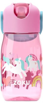 Zoku Kids Flip Straw Bottle 415ml – Unicorn
