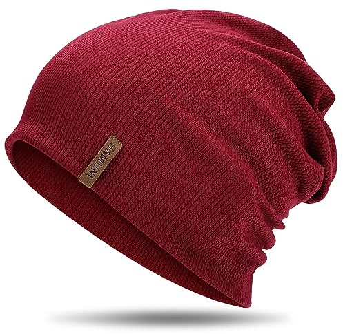 HAMUNI Mütze Damen Slouch Beanie Mütze Herren Elastisch Weich Bequem Jersey Mützen Klassische Mode Longbeanie perfekt für Frühling Herbst und Winter