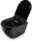 RD Luxury® | WC suspendu noir avec boutons dorés, ensemble mural complet sans rebord, design avec abattant Softclose, idéal pour les toilettes modernes des invités. Inclus : kit d'isolation phonique.