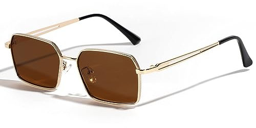 SHEEN KELLY Retro Quadratische Metall Sonnenbrille Männer Frauen Klassisch Trendy Sechseck Metall Kleines Gestell Schwarz Schattierungen Brille Brillen
