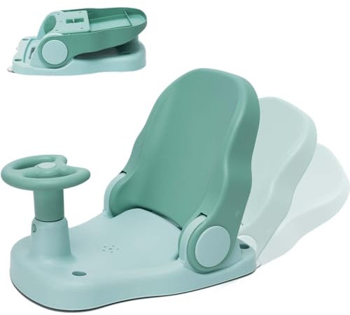 Baby Bath Seat with Adjustable Backrest Suction Cup Foldable Anti-Slip Baby Shower Chair Portable Kid Child Bathtub Seat for Sit- Up Bathing Suitable for 6-24 Months Babys Toddlers Bath