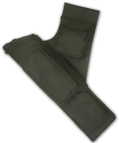 CarolUSA Archery Hunting, Indoor Outdoor Sport, Target Shooting Practicing 4 Arrow Tubes Nylon Fabric Hip Side Arrow Holder, Arrow Quiver,Bag with 3 Large Accessories Pockets (Left Handed)