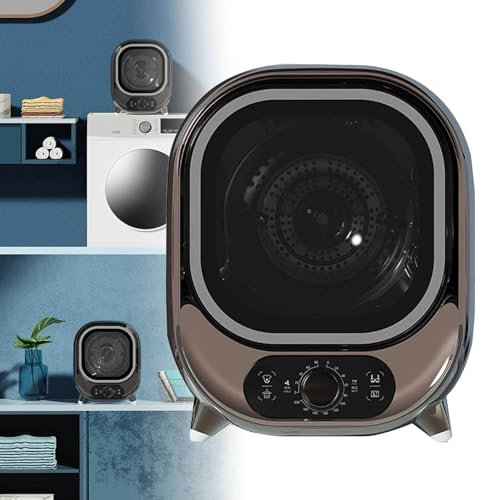 YEHOZZ Mini Sèche-Linge électrique Portable, Sèche-Linge à Condensateur Portable 450 W, Sèche-Linge Compact à Chargement Frontal, Parfait pour Une Utilisation sur Un Comptoir Ou Au Mur,Brown