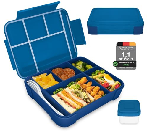 IJIAMY Brotdose Kinder mit Fächern, Bento Box Kinder, Auslaufsicher Lunchbox Kinder, Brotbox für Mädchen & Jungen, Snackbox, Perfekt für Schule, Kindergarten & Ausflüge