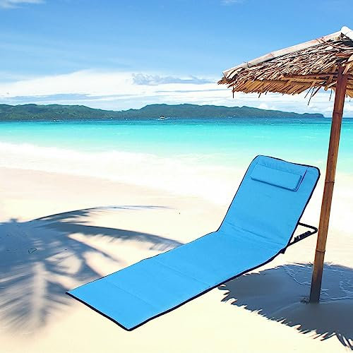 FAZENHUA Faltbare Strandliege, Strandmatte mit Rückenlehne, Strandmatte, gepolstert, Faltbare Strandmatte, gepolsterte Strandmatte, gepolsterte Strandmatte mit Rückenlehne gepolstert