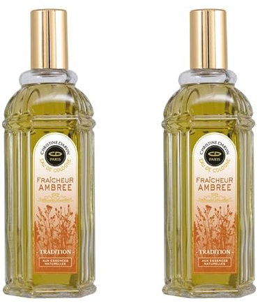 Eau de Cologne Ambrée - Christine Darvin - Hespéridé et Ambré - Made in France - 97% d'ingrédients d'origine naturelle - Spray 250 ml - Petit prix - Lot de 2