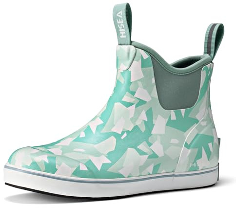 HISEA Women's Deck Rain Boots Waterproof Ankle Rubber Neoprene Shoes
