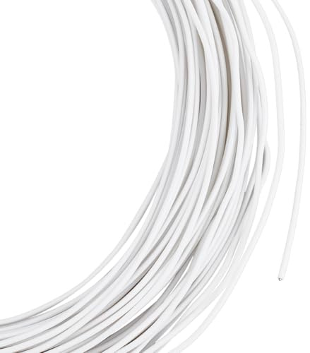 OLYCRAFT 30 m weißer Millineriedraht, 2 mm Durchmesser, weißer Blumendraht, rund, weich, mit Kunststoff überzogen, Millineriedraht, Eisendraht, Eisendraht, Drähte für Heimwerker, Nähzubehör,