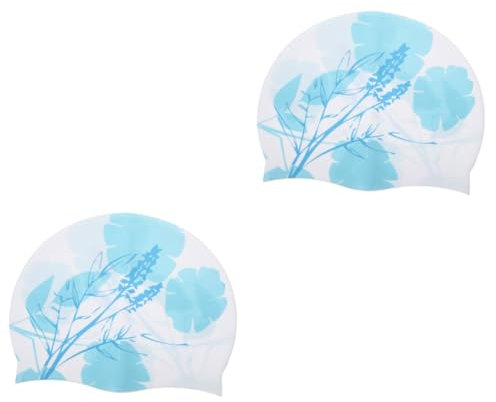 HANABASS 2stücke Bedruckte Schwimmkappe Für Uv-Schutz Wasserfest Mit Ohrenschutz Geeignet Für Männer Und Schnelltrocknend Und rutschfest Stilvolles Design