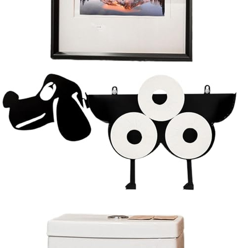 Toilettenpapierhalter für Hunde – Lustiger Toilettenpapierhalter für Hunde | Toilettenpapierhalter für Hunde aus Metall | Aufbewahrung von Toilettenpapier | Aufbewahrungskorb aus Seidenpapier Portaogg