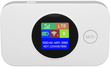 Mobiler 4G-LTE-Hotspot-Router, Unterstützt 8–10 Benutzer, 3000-mAh, Home-Office-Reisen, Sicheres Netzwerk, mit Micro-SIM-Kartensteckplatz, Farbbildschirm, Global Entsperrt,