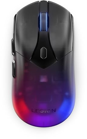 Lenovo Legion M410 Souris de jeu RVB sans fil – Souris de jeu à 6 boutons avec 16 000 DPI, batterie rechargeable de 53 heures, éclairage RVB à 2 zones, compatible NVIDIA Reflex