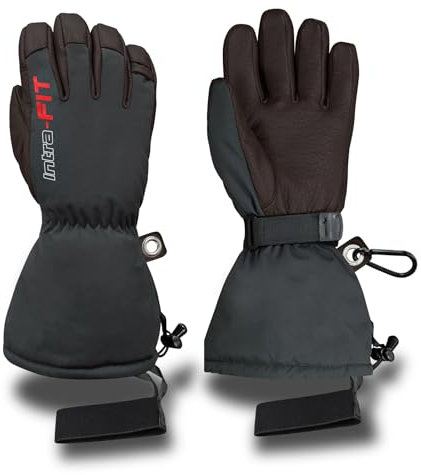 Intra-FIT Winterhandschuhe -15℃ Skihandschuhe 100% Rehleder Warme 360° Wasserdicht Handschuhe,Winddicht Fahrradhandschuhe Herren Damen fur Skifahren Wandern Radfahren Motorradfahren